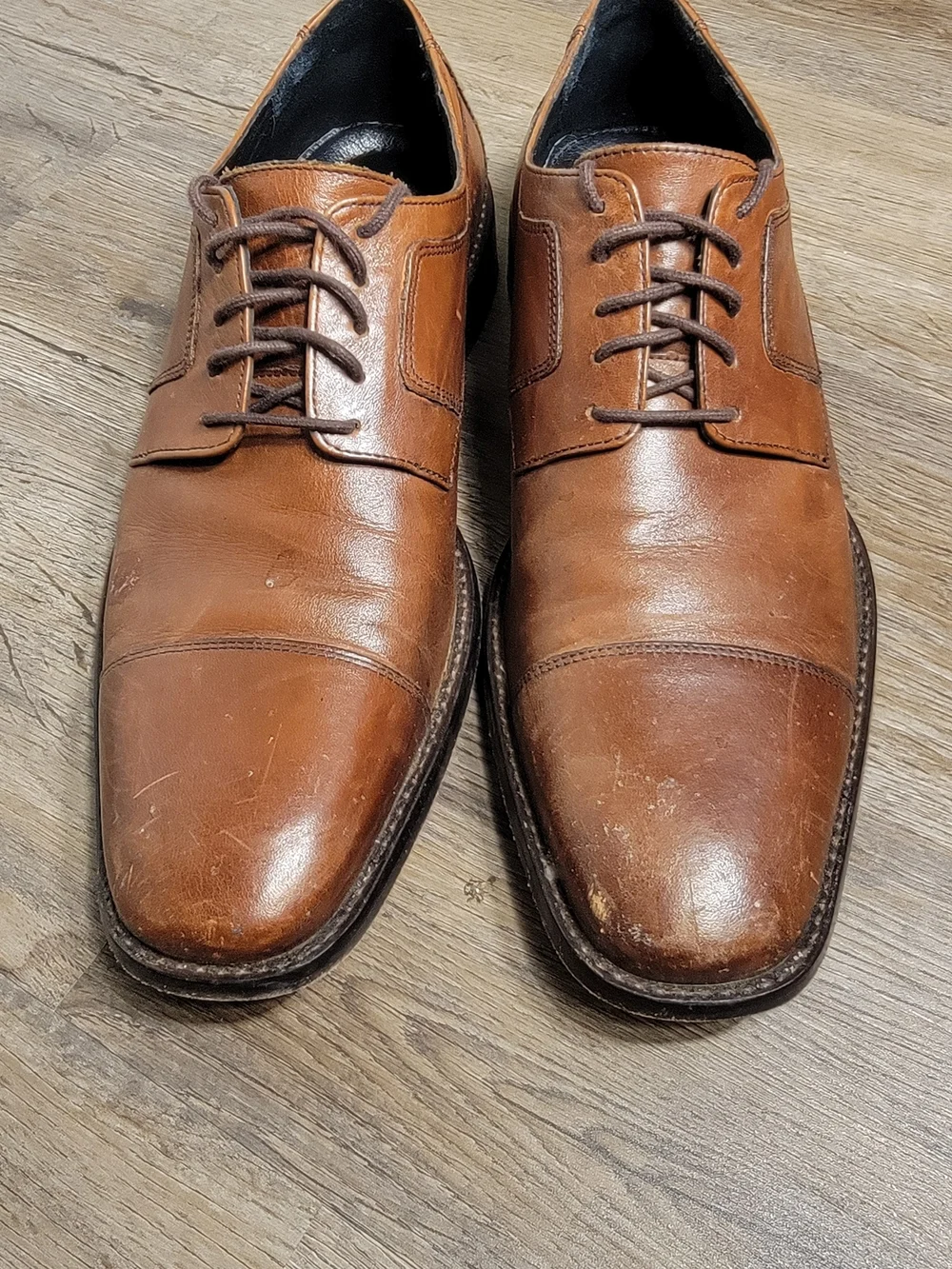 Johnston & Murphy Brown Leather Cap-Toe Derby Oxfords